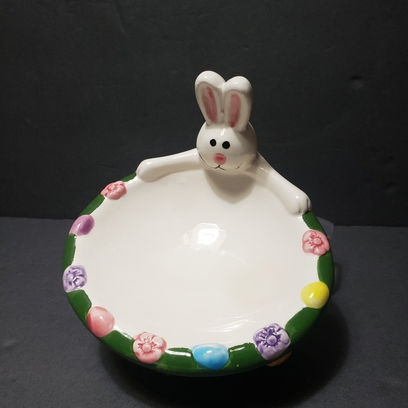Vintage 1996 GALERIE AU CHOCOLAT Easter Rabbit Candy Dish - Picture 1 of 7